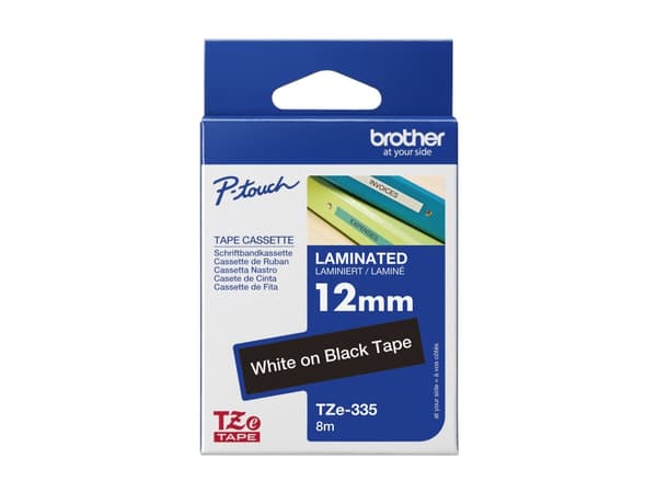 Brother TZe 335 Tape 12mm hvid/sort