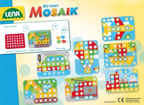Lena Mosaik Mit første Perlesæt 36 stk. 32mm, Rød
