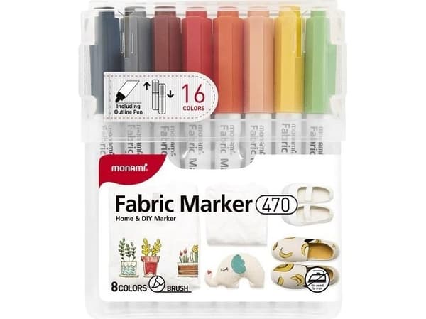 Monami Textile Marker 470 15 col+1 outline MONAMI