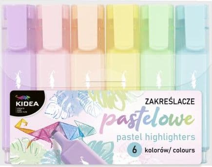 Derform Pastell highlighters 6 farger KIDEA