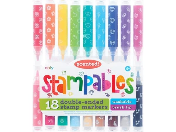 Kolorowe Baloniki Flamastry pachnące ze stempelkami Stampables 18kol