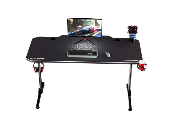 Ultradesk Frag, Suora, Vapaamuoto, Ruostumaton teräs, Pelaaminen, Musta, Sininen, 1400 mm