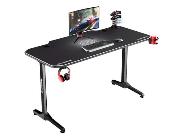 Ultradesk Frag, Suora, Vapaamuoto, Ruostumaton teräs, Pelaaminen, Musta, Sininen, 1400 mm