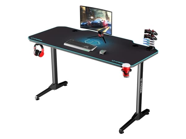 Ultradesk Frag, Rett, Friform, Rustfritt stål, Spilling, Sort, Blå, 1400 mm Sort, Blå