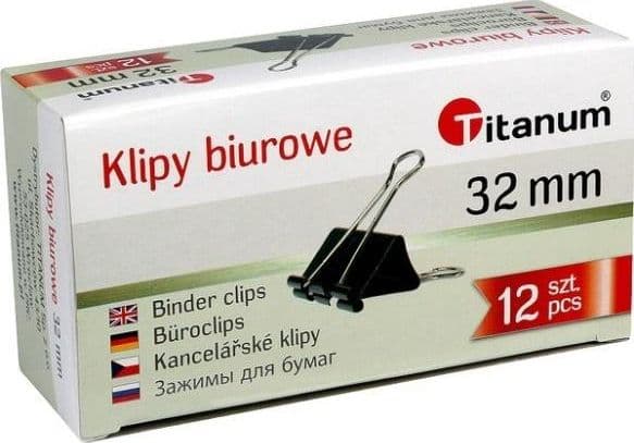 Titanum 32mm klipsi musta (BC32) 12kpl