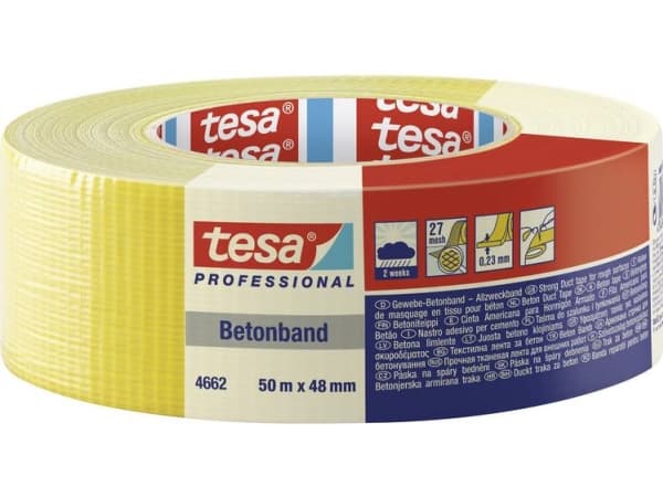 tesa Tesa 04662-00199-00 Tekstiltape tesa® Professional Gul (L x B) 50 m x 48 mm 1 kpl