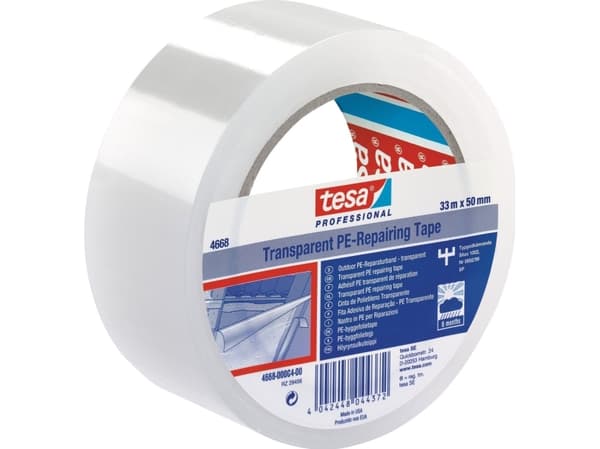 tesa filmtape 4668 MDPE, 50 mm x 33 m, transparent PE-teip med utmerket UV-bestandighet 24 uker (04668-00004-00)