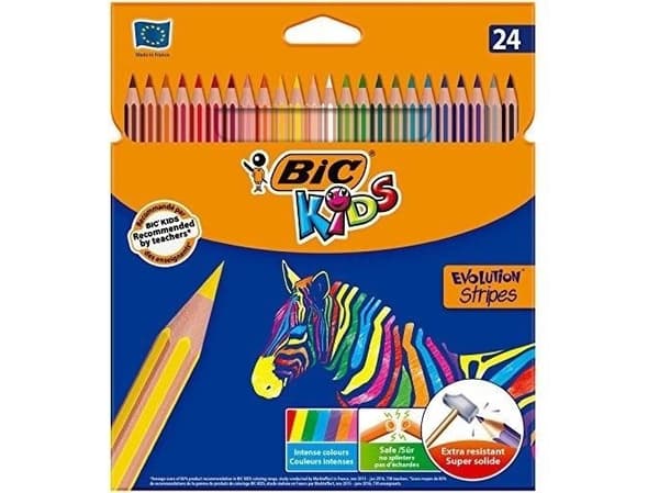 Bic Kredki Eco Evolution Stripes 18+6 färger (950525)