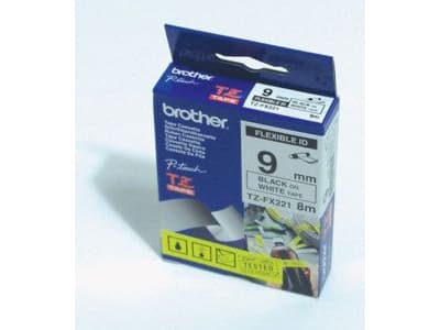 Brother TZe-FX221 etikett-tejp Svart på vitt