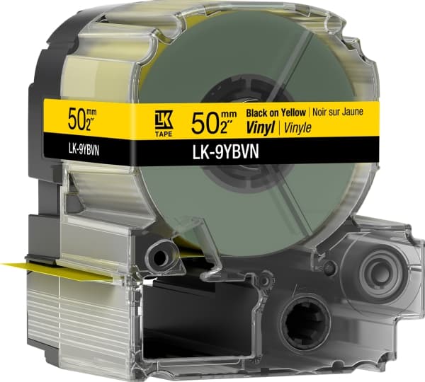 Epson LK-9WBVN - Vinyl - svart på hvitt - Rull (5 cm x 7 m) 1 kassett(er) merketape - for LabelWorks LW-Z5000BE, LW-Z5010BE, LW-Z5010BE AZ, LW-Z5010B