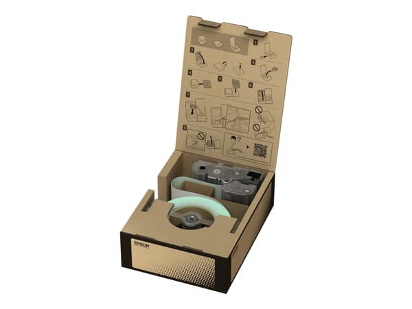 Epson BR-VS24TB-E - Svart på vitt - Rulle (2,4 cm x 45 m) 1 kassett(er) etikettband till självlaminerande kabelfolie - för LabelWorks LW-Z5000BE, LW-