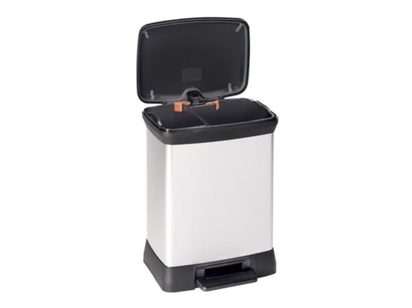 Curver Deco Bins Deco, 28 l, Rektangulär, Plast, Svart, Grå, Plast, Pedal