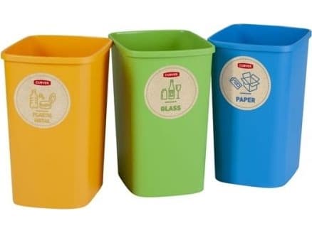 Erilliskorien sarja Curver ECO FRIENDLY 3x25L erottelua varten