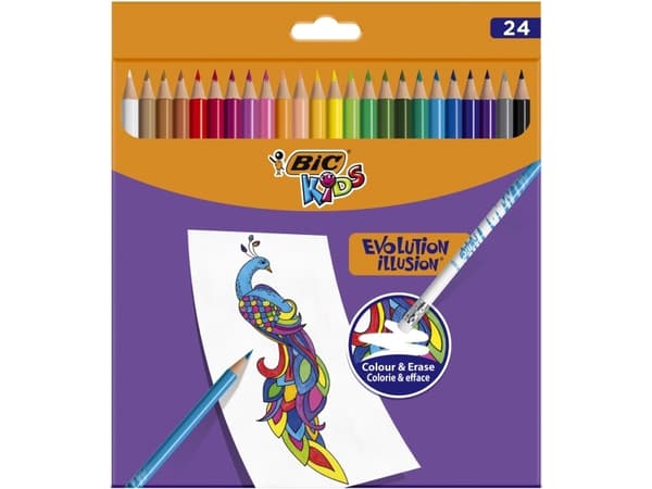 Blyertspennor BIC Kids Evolution Illusion med 24 st. ass. färger