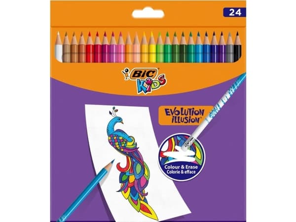 Blyertspennor BIC Kids Evolution Illusion med 24 st. ass. färger