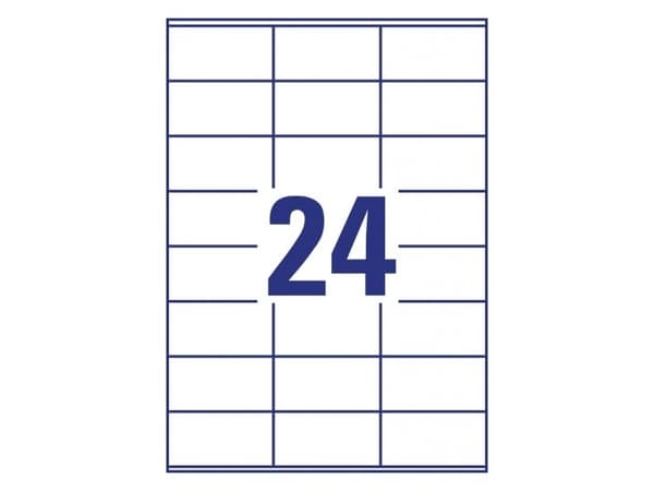 Avery LR3475-10, Vit, Rektangel, Permanent, 70 x 36 mm, A4, papper