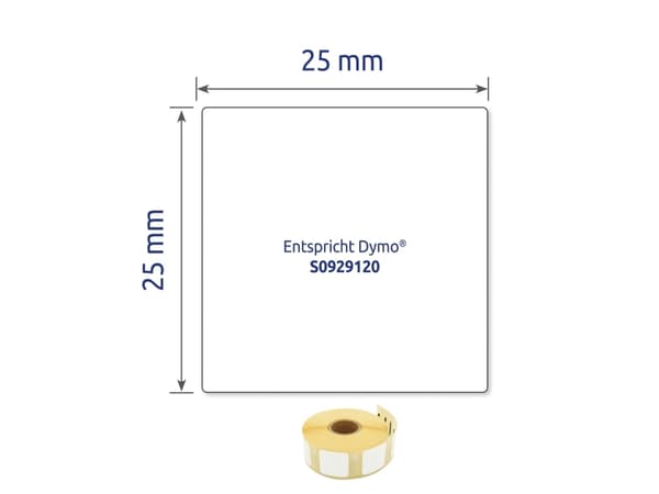 Avery-Zweckform Etiketter 25 x 25 mm Papir Hvid 1000 stk Permanent vedhæftningsevne AS0929120 Universelle etiketter