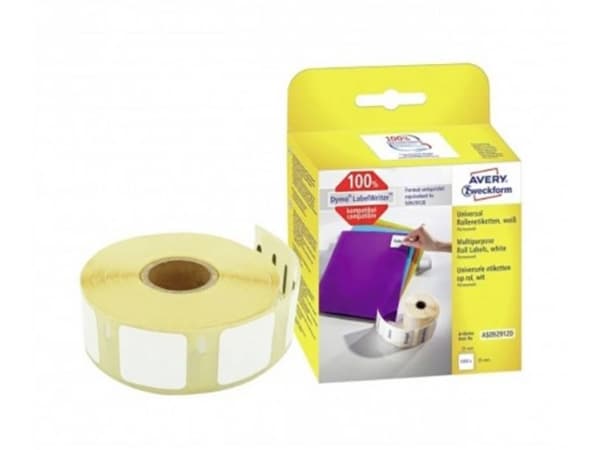 Avery-Zweckform Etiketter 25 x 25 mm Papir Hvid 1000 stk Permanent vedhæftningsevne AS0929120 Universelle etiketter
