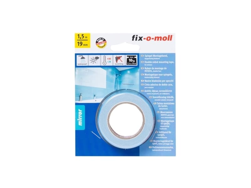 Fix-O-Moll Two-Sided Adhesive Tape Mirr 1.5Mx19mm
