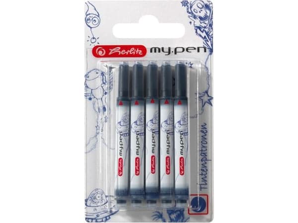 Herlitz 10999852, Blå, Multifärg, Reservoarpenna, 5 styck, 19800 styck