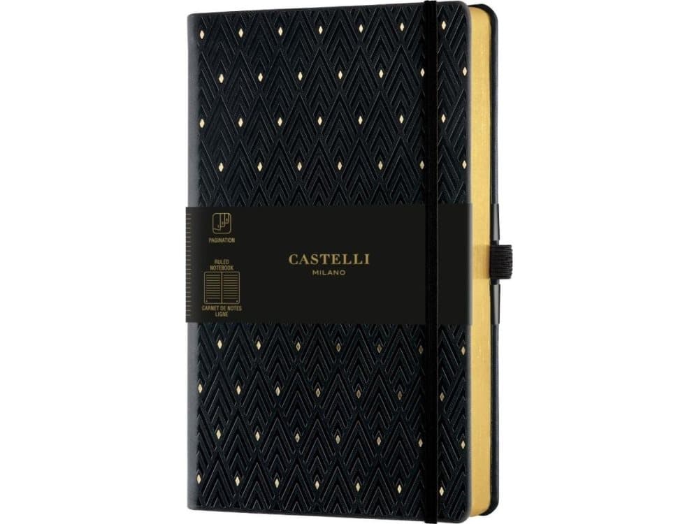 Castelli Notebook 13x21cm Castelli Gold Dimonds line