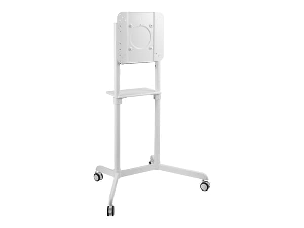 VivoLink Mobile stand - Vagn - Antistöld - för LCD-TV/välvd LCD-TV - kraftigt stål - vit - skärmstorlek: 37"-70"