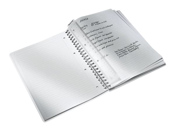 Leitz WOW - Notisbok - spiralbundet - A4 (210 x 297 mm) - 80 ark / 160 sider - linjert - 4 hull - hvit - polypropylen (PP)