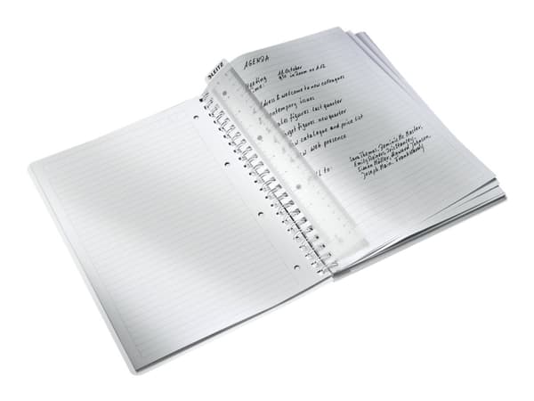 Leitz WOW - Notisbok - spiralbundet - A4 (210 x 297 mm) - 80 ark / 160 sider - linjert - 4 hull - hvit - polypropylen (PP)