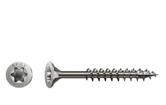 SPAX 4197000350207, Skruv, Rostfritt stål, Trä, Platt huvud, Torx, Rostfritt stål