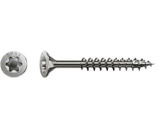 SPAX 4197000350257, Skruv, Rostfritt stål, Trä, Platt huvud, Torx, Rostfritt stål