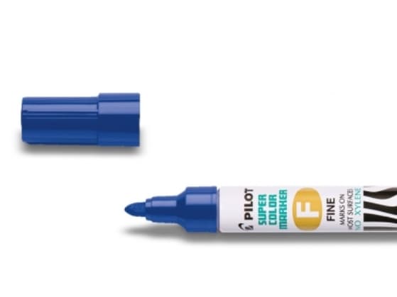 Pilot SCA-F, Super Color, Blå, Projektil spiss, Blå, Hvit, Fint, 1 mm, 1 stykker