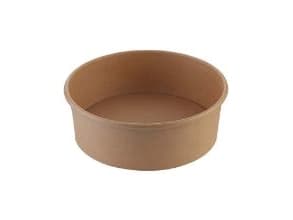 Salatskål Rund 750ml Ø185x50mm kraft med PE Brun,8 ps x 50 stk/krt