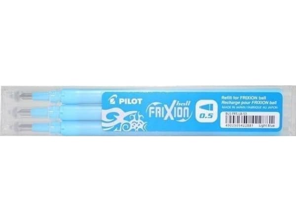 Pilot FriXion - Påfyll - lyseblå - 0.5 mm (en pakke 3)