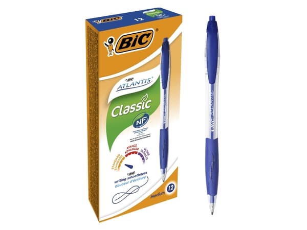 Kulspetspenna BIC Atlantis, medium, blå - (ask med 12)