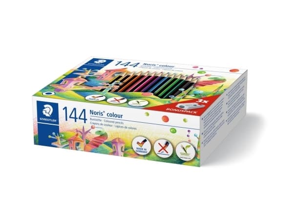 Staedtler Noris colour 185, Musta, Sininen, Ruskea, Vihreä, Vaaleansininen, Vaaleanvihreä, Magenta, Malva, Oranssi,..., 144 kpl