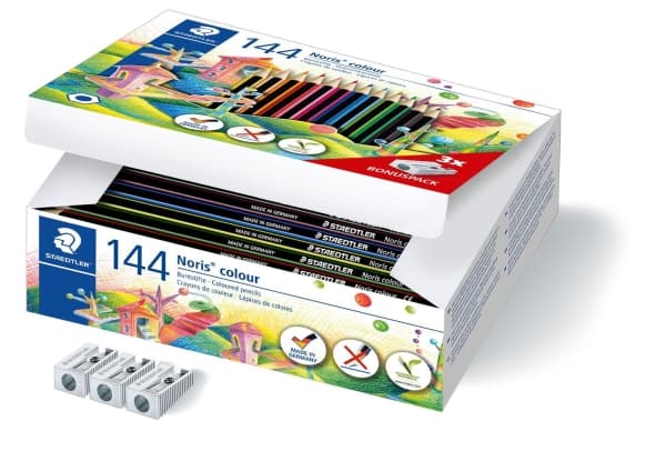 Staedtler Noris colour 185, Musta, Sininen, Ruskea, Vihreä, Vaaleansininen, Vaaleanvihreä, Magenta, Malva, Oranssi,..., 144 kpl