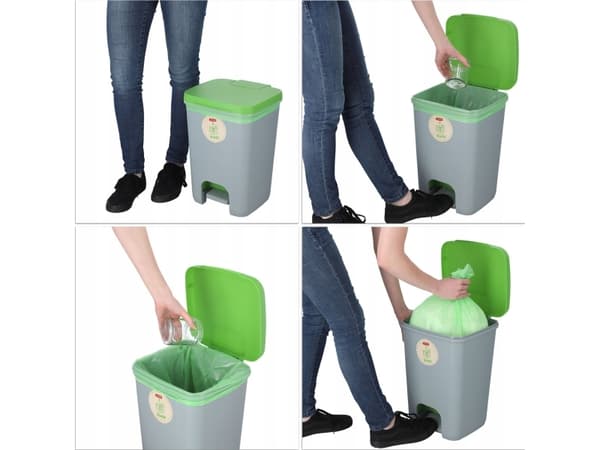 Curver / Keter CURVER ESSENTIALS AVFALLSBUNGE 20L /GRÅ/ Grønn