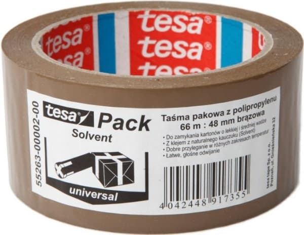 Tesa liuotinauhapakkausteippi 48mm/66m (55263-00002-00 TS)