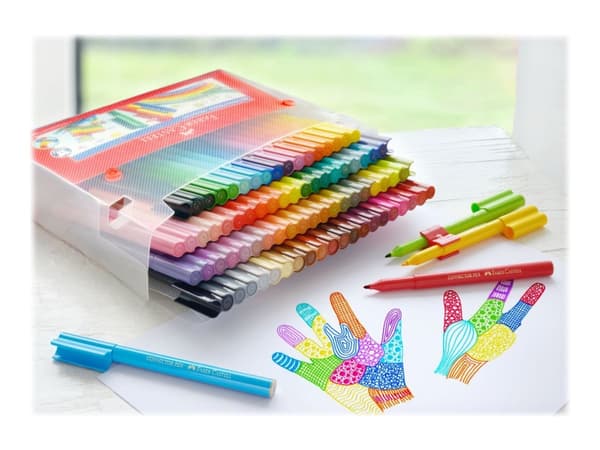 Tusser Faber-Castell Connector kuffert med 80 stk. ass. farver