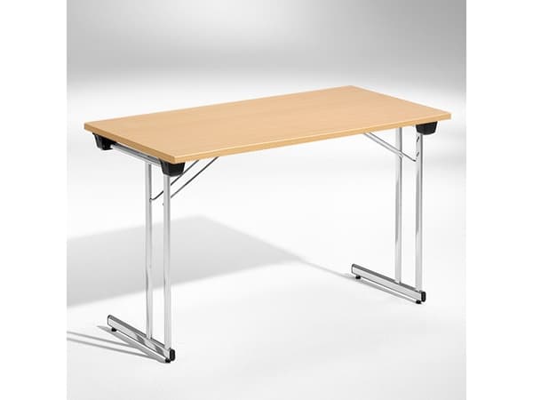 Konferencebord Kongress, Bøg 1200x600 mm, Krom understel