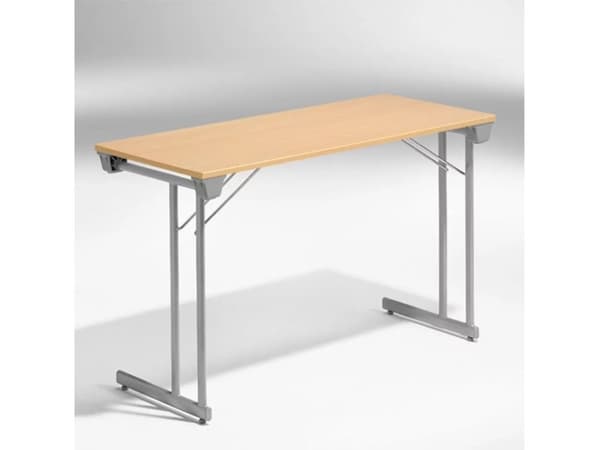 Konferencebord Kongress, Bøg 1200x600 mm, Alugråt understel