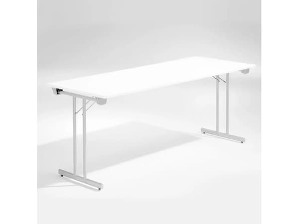 Bord Dinner, Hvid 1800x800 mm, Alugråt understel