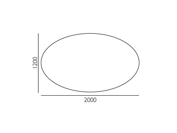 Konferencebord Consensus, Birk 2000x1200 mm oval, Alugrå understel