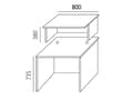 Miniatyrbilde 4 av 5: Reception Ekoflex underdel, Hvid Bredde 800 mm