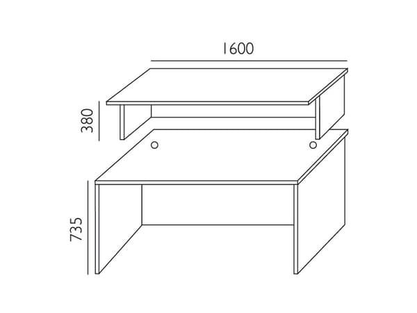 Reception Ekoflex bas, vit Bredd 1600 mm