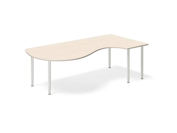 Skrivebord DNA, Birk 2000x1200 mm Højre I-ben/Alugrå