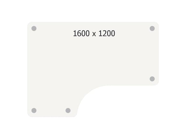 Skrivebord DNA, Birk 1600x1200 mm Venstre I-ben/Alugrå