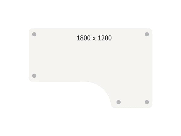 Skrivebord DNA, Bøg 1800x1200 mm Højre I-ben/Alugrå