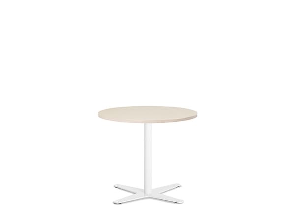 Bord Amy Ø900 mm H582 mm, Birk laminat Hvidt understel