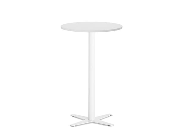 Bord Amy Ø900 mm H1050 mm, Hvid laminat Alugråt understel